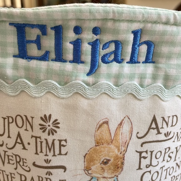 Beatrix Potter Peter rabbit cotton cloth basket personalized Elijah cute - Picture 3 of 8
